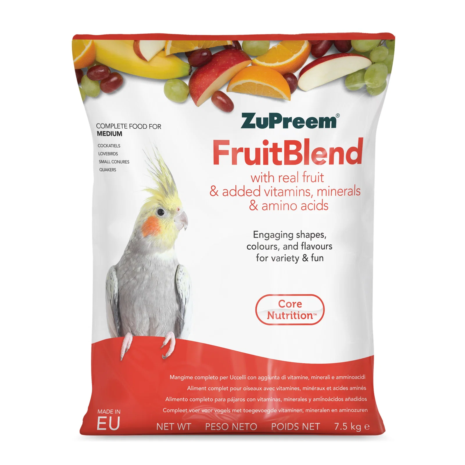 Zupreem Fruitblend Nymfeparakit og dværgpapegøje 7,5 kg